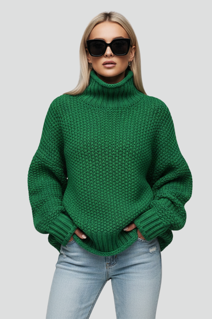 Delia | Women's Jumper | Textured Turtleneck Long Sleeves