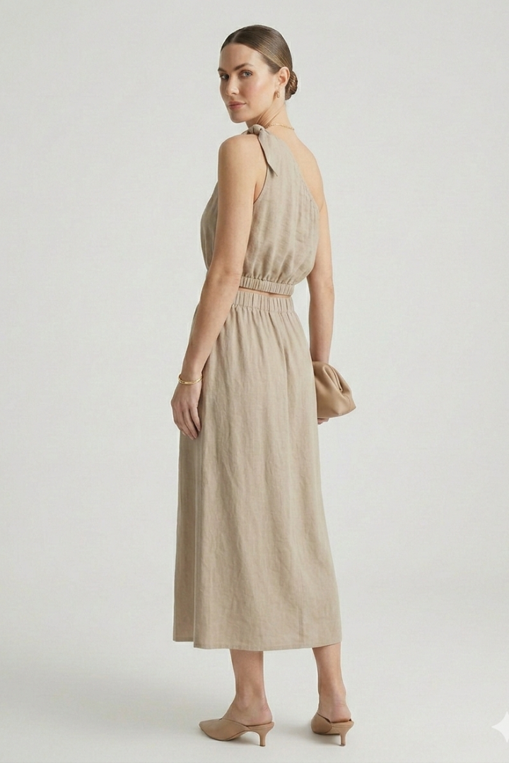Dala | Women's Top Midi Skirt | One Shoulder Elastic Waist