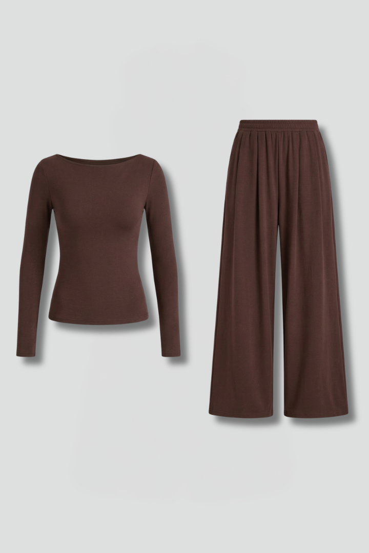 Luna | Women's Top and Trousers Set | Relaxed Fit Long Sleeves