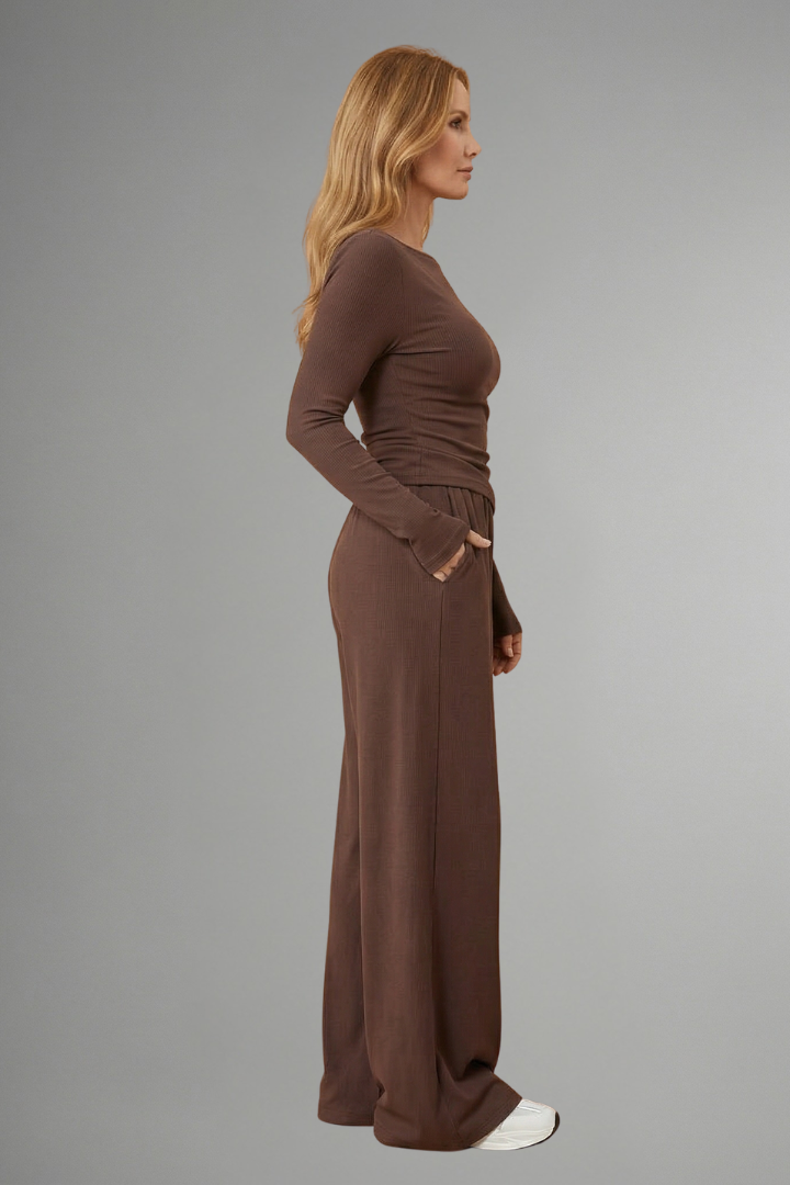Luna | Women's Top and Trousers Set | Relaxed Fit Long Sleeves