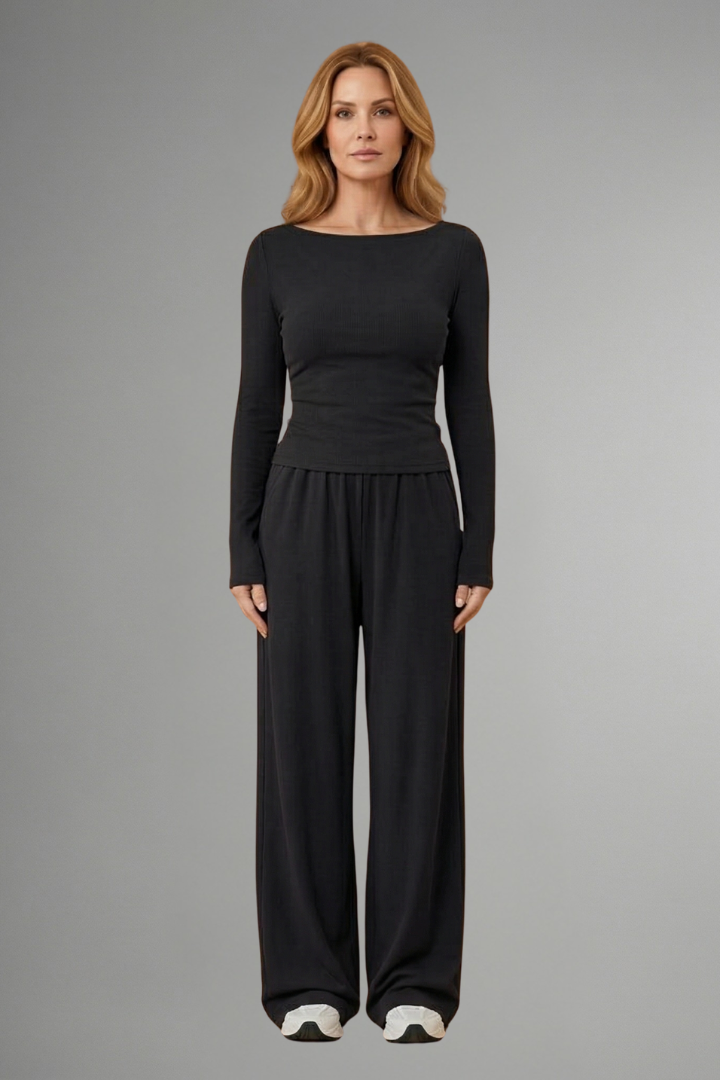 Luna | Women's Top and Trousers Set | Relaxed Fit Long Sleeves