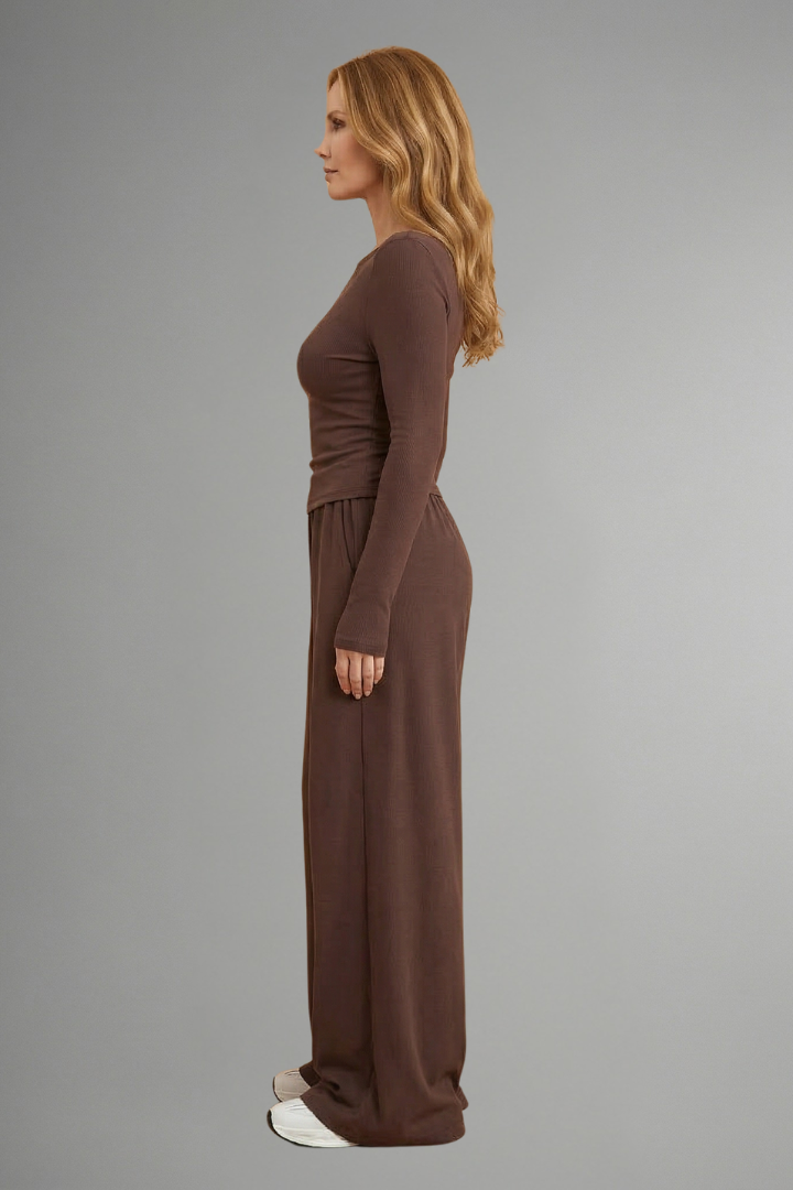 Luna | Women's Top and Trousers Set | Relaxed Fit Long Sleeves