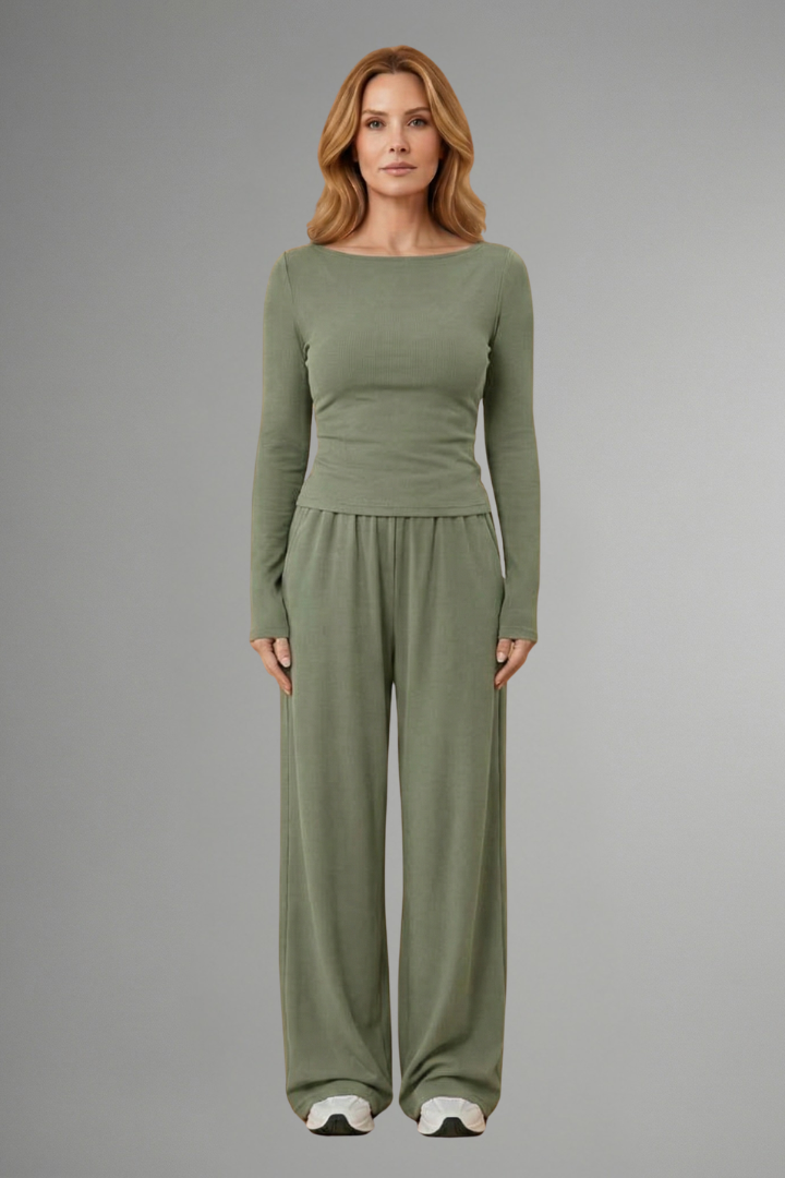 Luna | Women's Top and Trousers Set | Relaxed Fit Long Sleeves