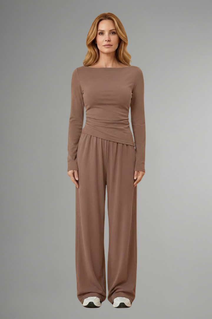 Luna | Women's Top and Trousers Set | Relaxed Fit Long Sleeves