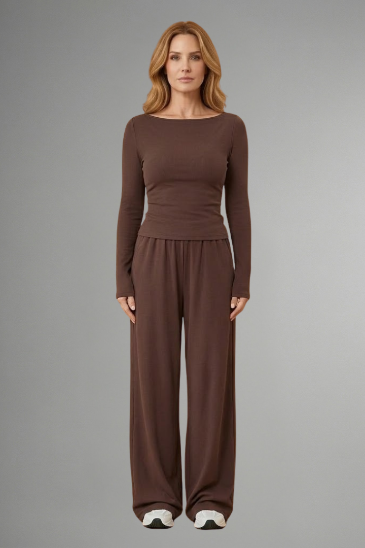 Luna | Women's Top and Trousers Set | Relaxed Fit Long Sleeves