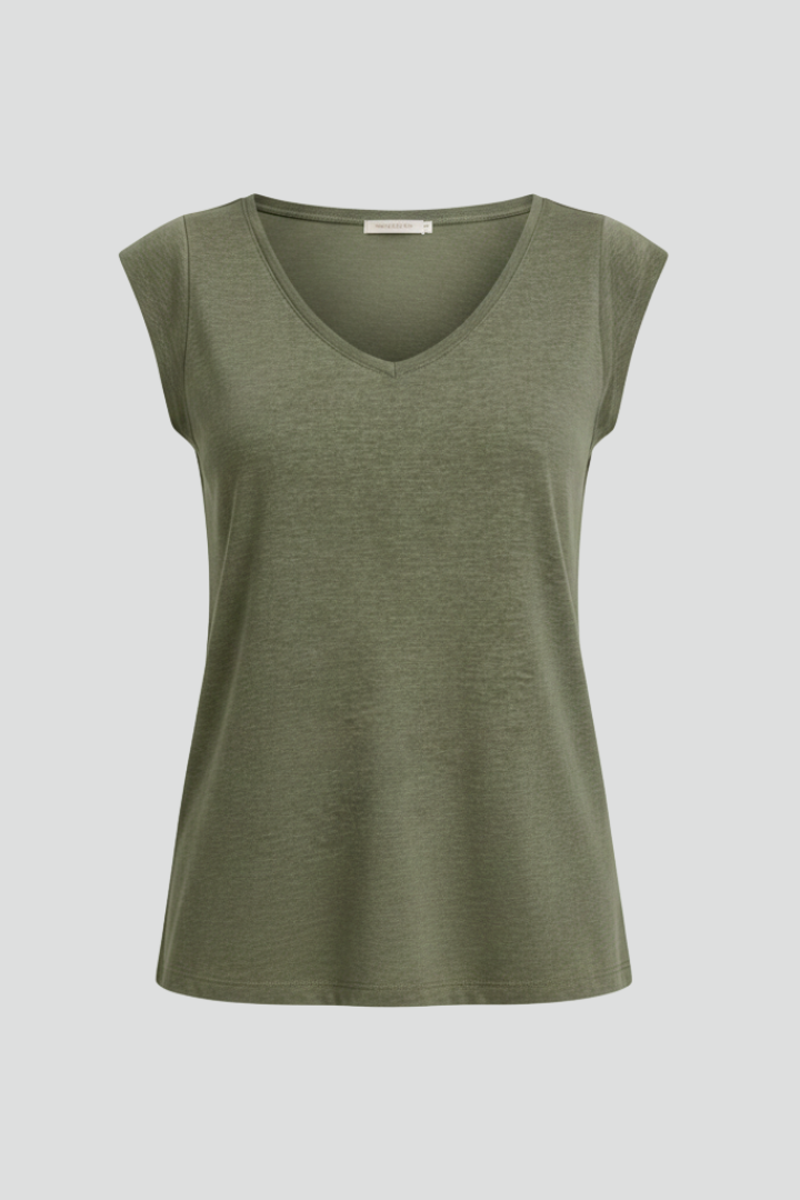 Enfys | Women's Top | V-Neckline Cap Sleeves