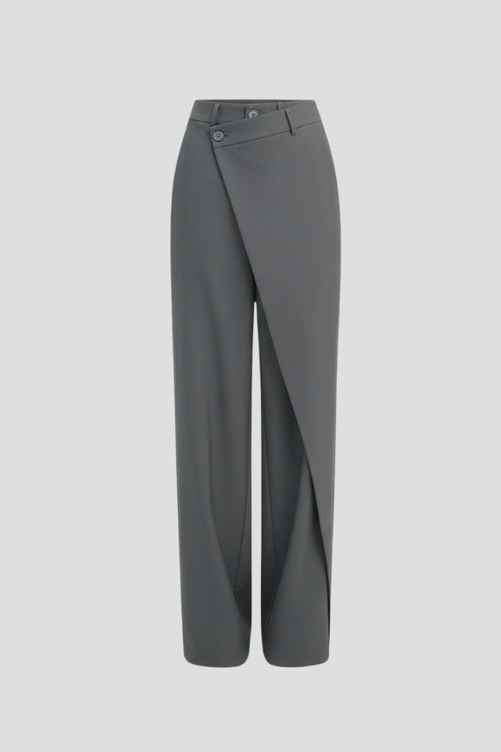 Iola | Women's Trousers | Asymmetric Front Straight Legs