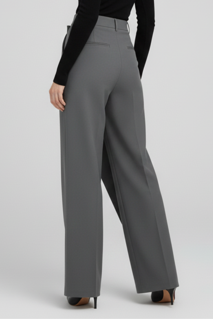 Iola | Women's Trousers | Asymmetric Front Straight Legs