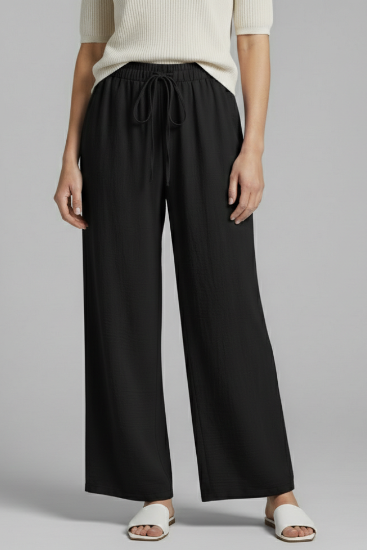 Oala | Women's Trousers | Drawstring Waist Wide Legs