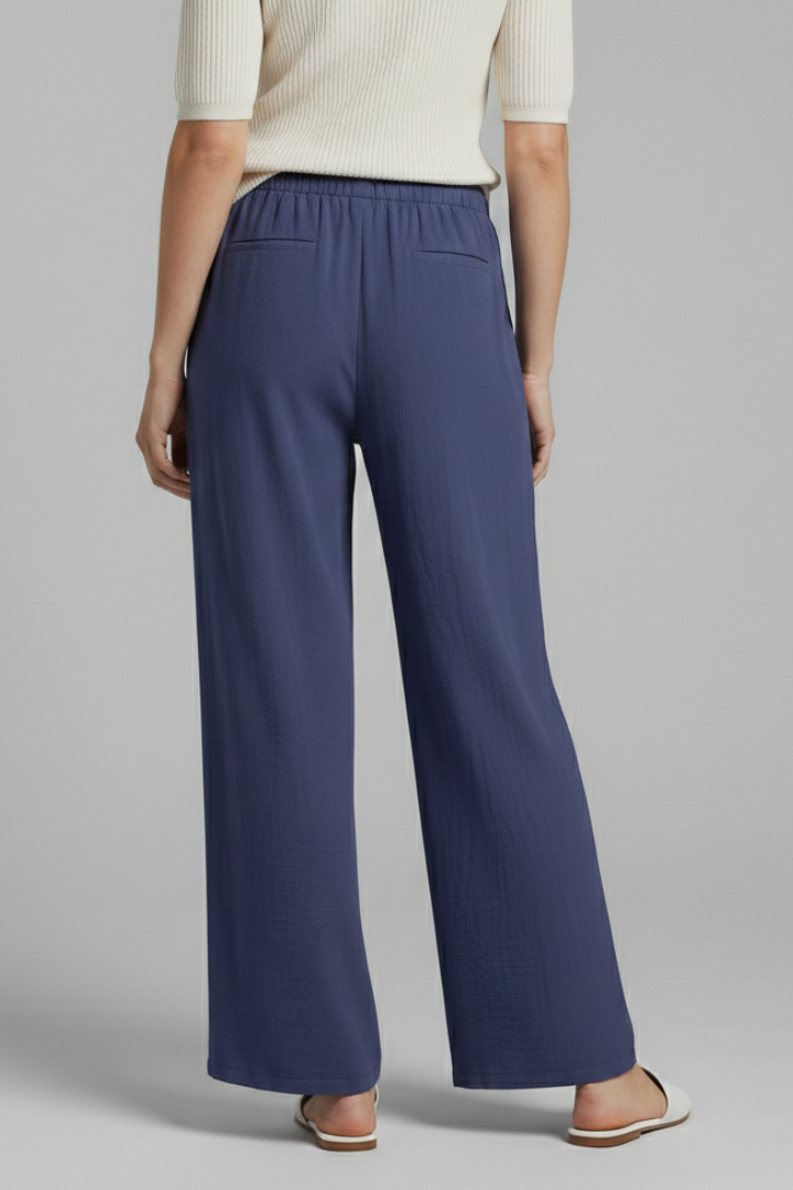 Oala | Women's Trousers | Drawstring Waist Wide Legs