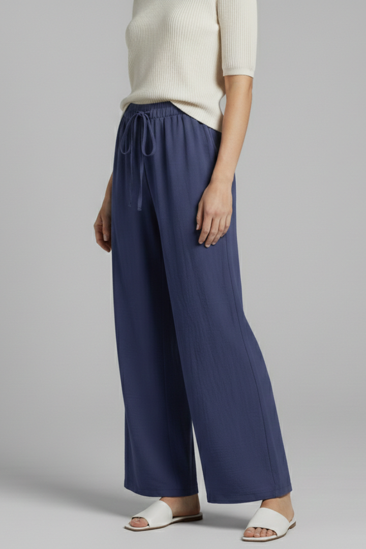 Oala | Women's Trousers | Drawstring Waist Wide Legs