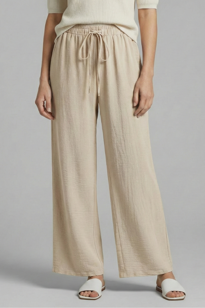 Oala | Women's Trousers | Drawstring Waist Wide Legs