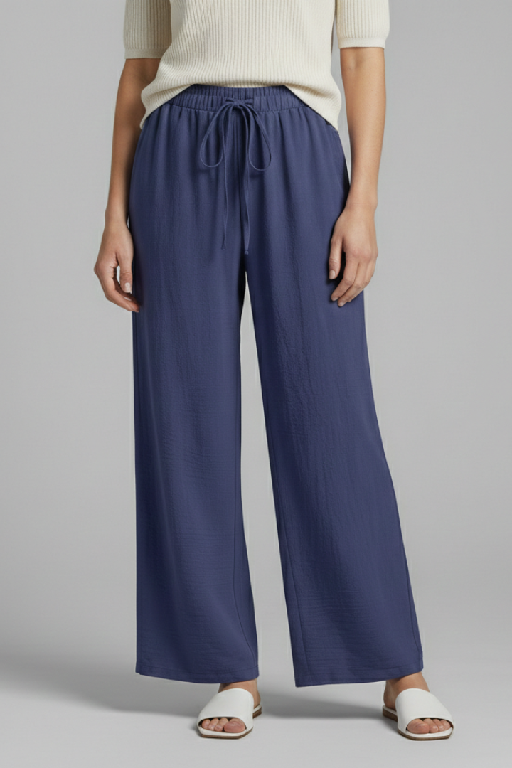 Oala | Women's Trousers | Drawstring Waist Wide Legs