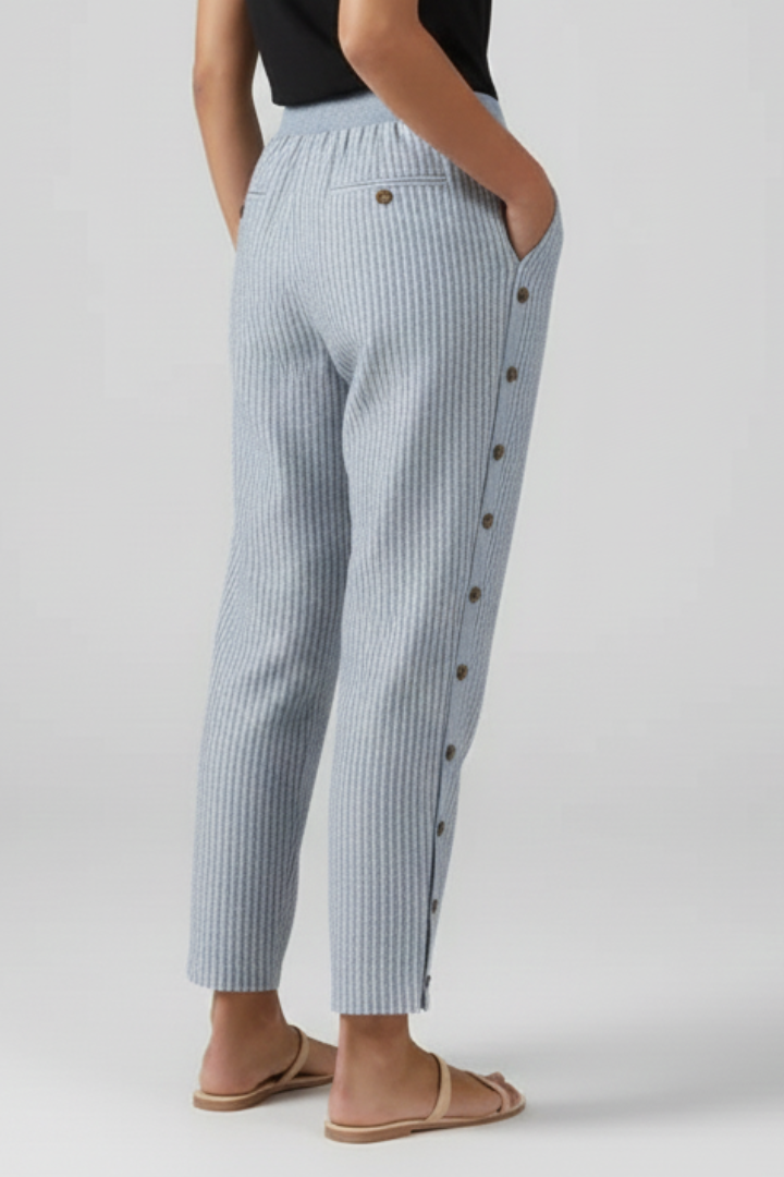 Zala | Women's Trousers | Elastic Waist Button Front