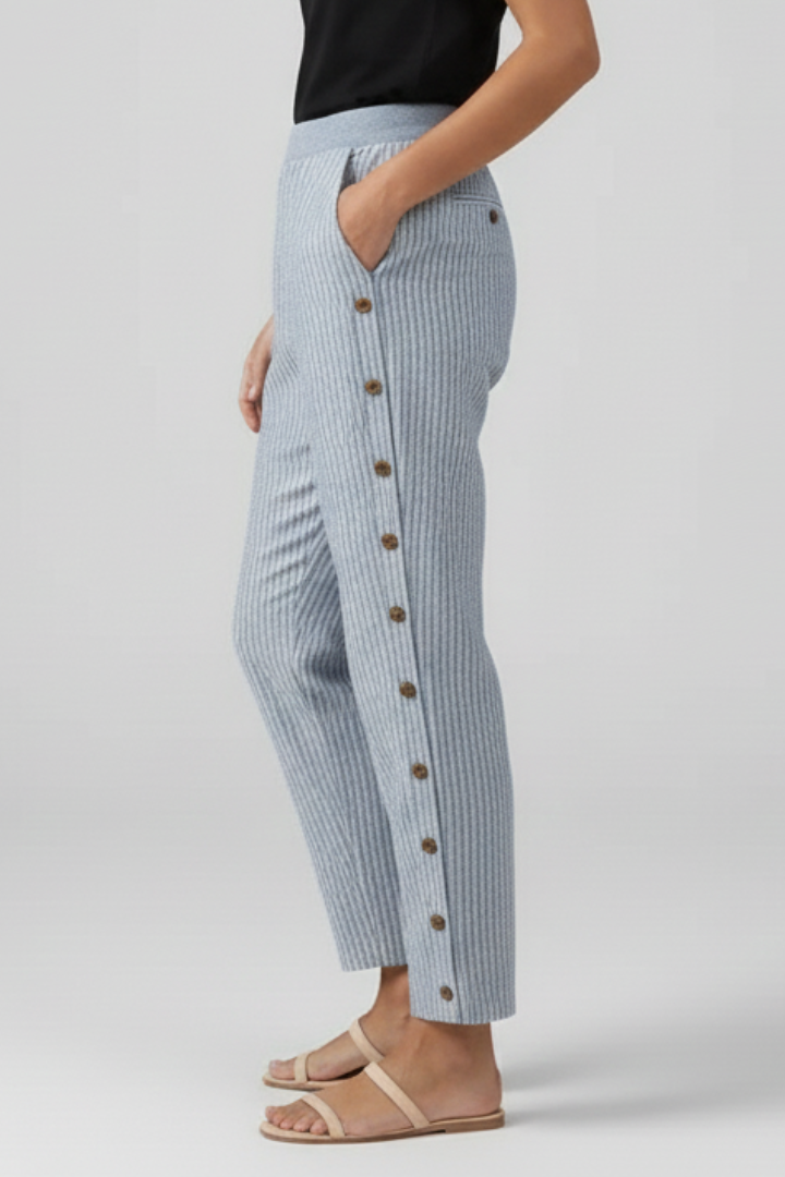 Zala | Women's Trousers | Elastic Waist Button Front