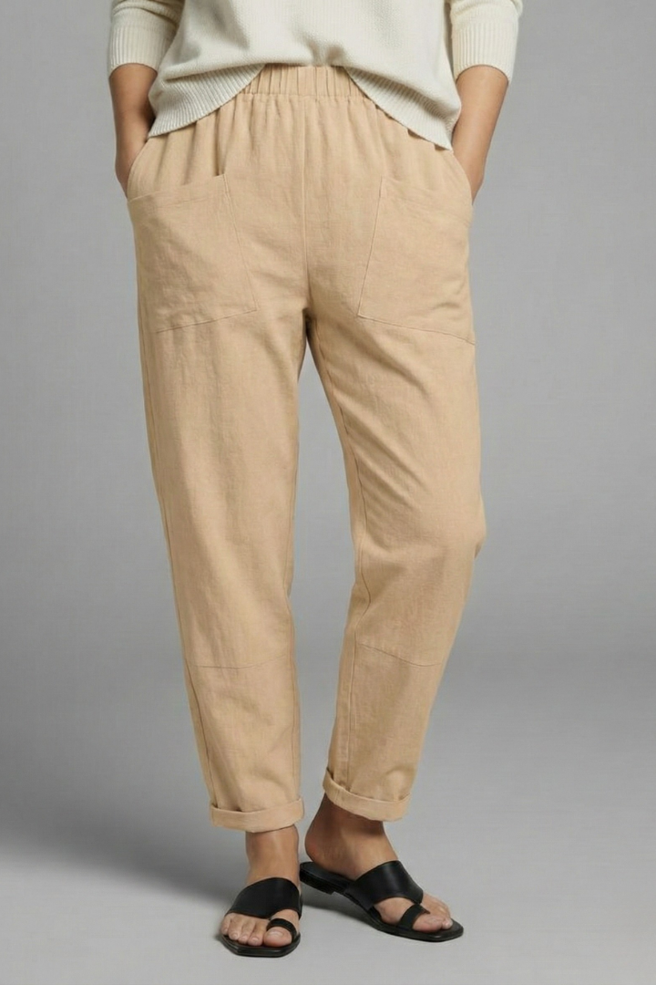 Wilma | Women's Trousers | Elastic Waist Side Pockets Relaxed