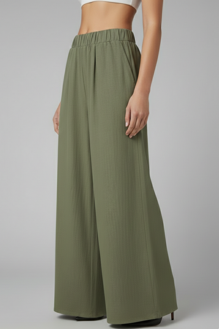 Dala | Women's Trousers | Elastic Waist Side Pockets Straight