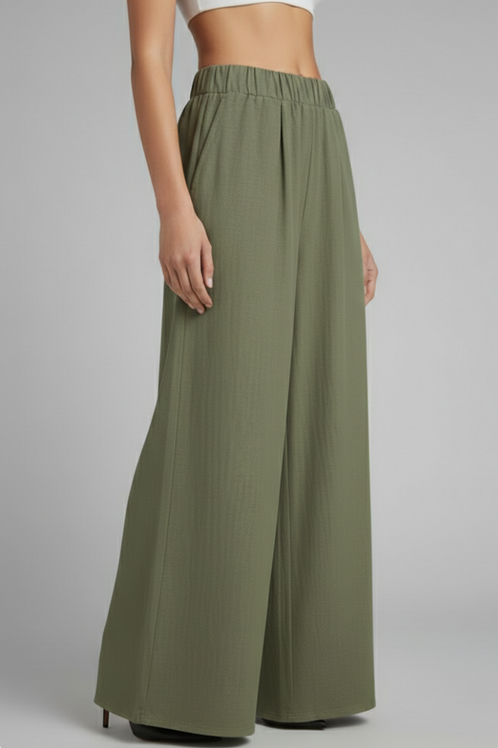 Dala | Women's Trousers | Elastic Waist Side Pockets Straight
