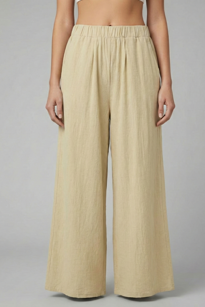 Dala | Women's Trousers | Elastic Waist Side Pockets Straight