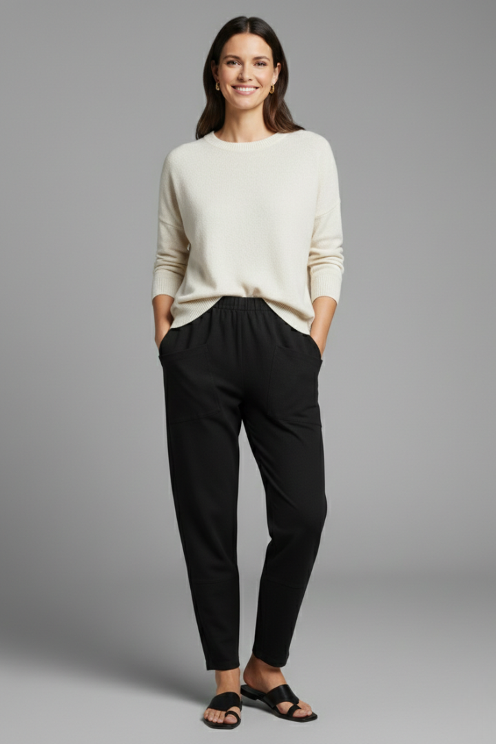 Wilma | Women's Trousers | Elastic Waist Side Pockets Relaxed