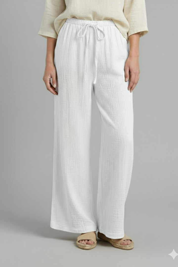 Kala | Women's Trousers | Elastic Waist Wide Legs