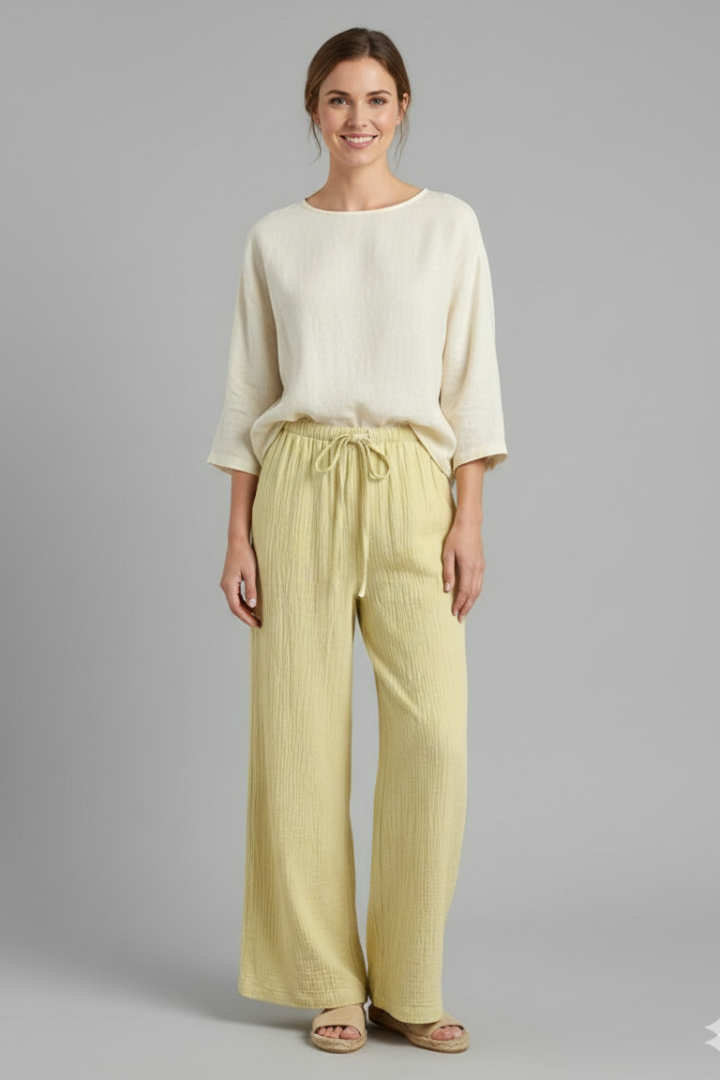 Kala | Women's Trousers | Elastic Waist Wide Legs