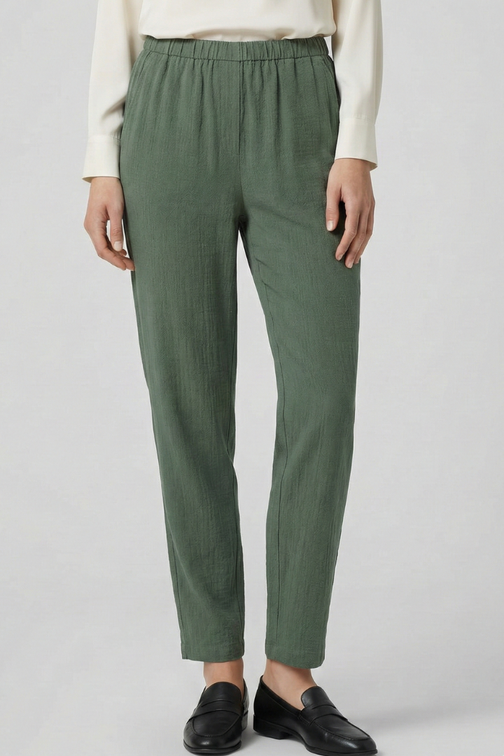 Solveig | Women's Trousers | Elastic Waistband Side Pockets