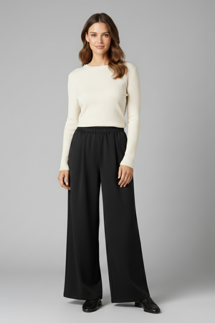 Mala | Women's Trousers | High Waist Wide Legs Classic