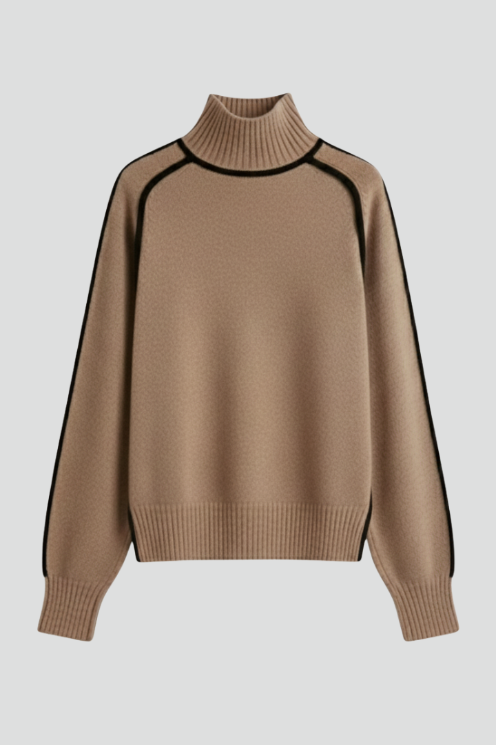 Niamh | Women's Jumper | Turtleneck Ribbed Collar Trim