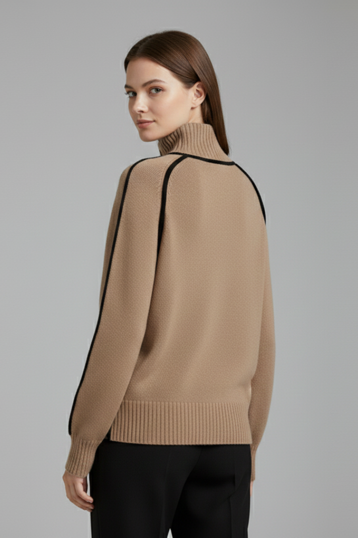 Niamh | Women's Jumper | Turtleneck Ribbed Collar Trim
