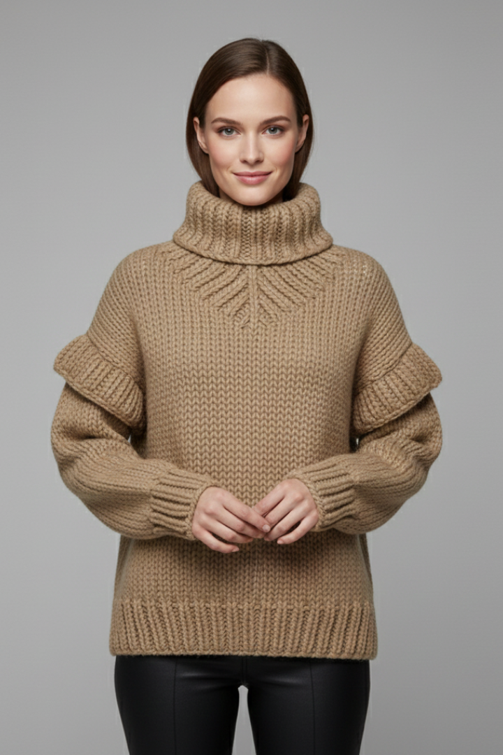 Elspeth | Women's Jumper | Turtleneck Ribbed Knit Long Sleeves
