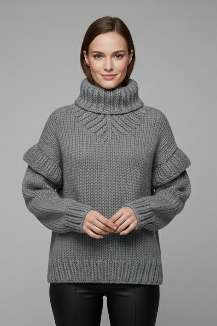 Elspeth | Women's Jumper | Turtleneck Ribbed Knit Long Sleeves