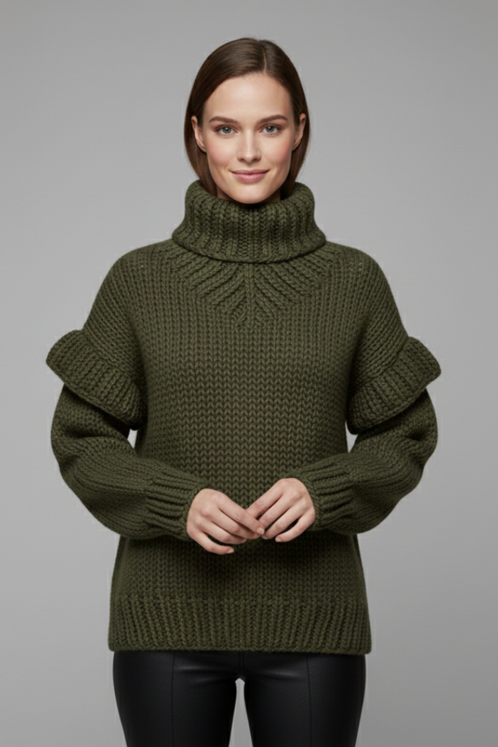 Elspeth | Women's Jumper | Turtleneck Ribbed Knit Long Sleeves