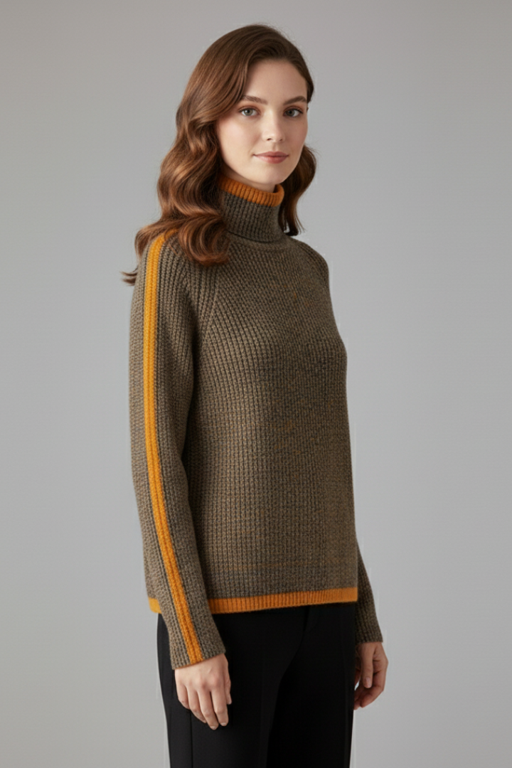 Sienna | Women's Jumper | Turtleneck Ribbed Knit Trim