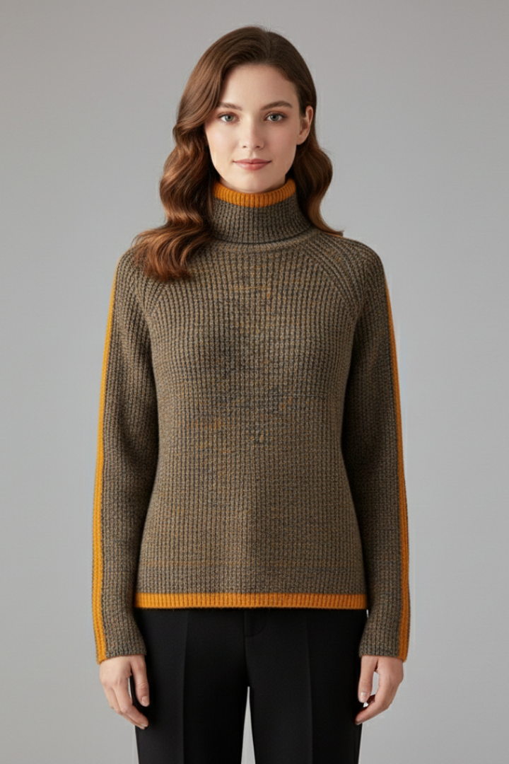 Sienna | Women's Jumper | Turtleneck Ribbed Knit Trim