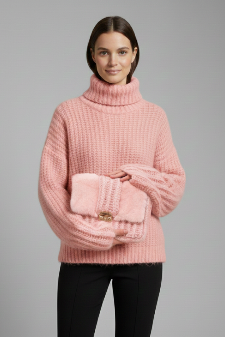 Oriana | Women's Jumper | Turtleneck Ribbed Knit Wide Sleeves