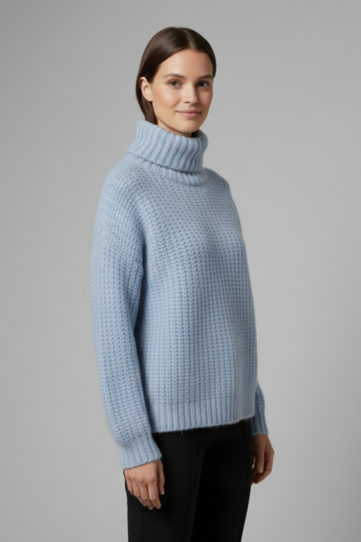 Oriana | Women's Jumper | Turtleneck Ribbed Knit Wide Sleeves