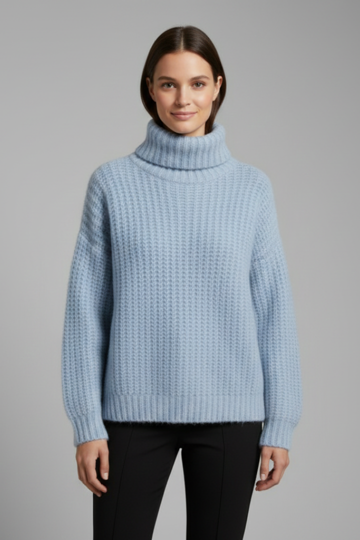 Oriana | Women's Jumper | Turtleneck Ribbed Knit Wide Sleeves