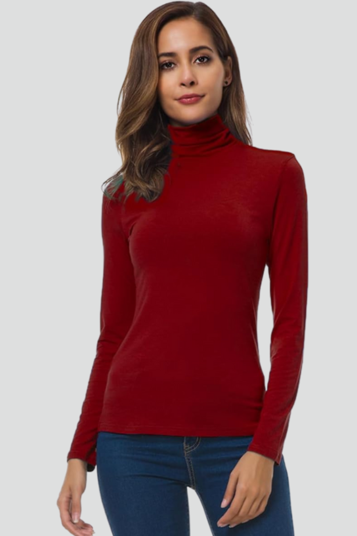 Esme | Women's Sweater | Turtleneck Long Sleeves Plain