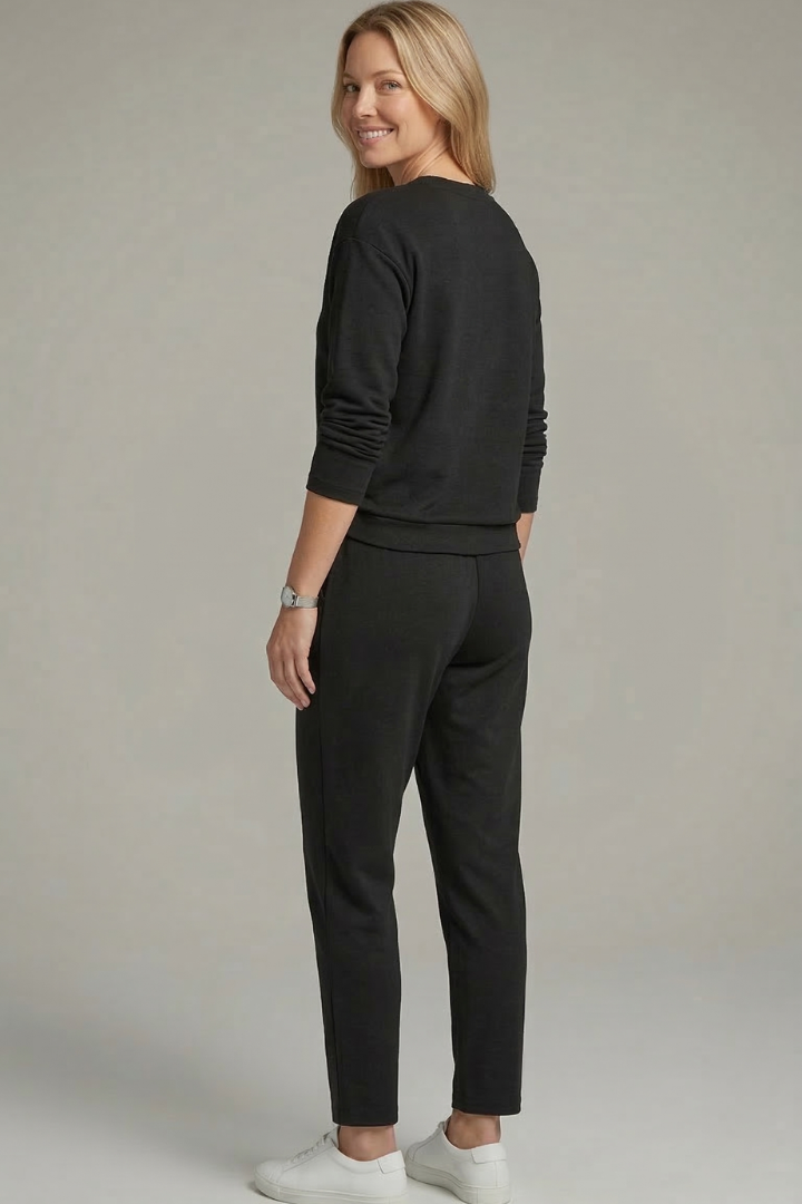 Uma | Women's Two-Piece Set | Crew Neck Top Tapered Trousers