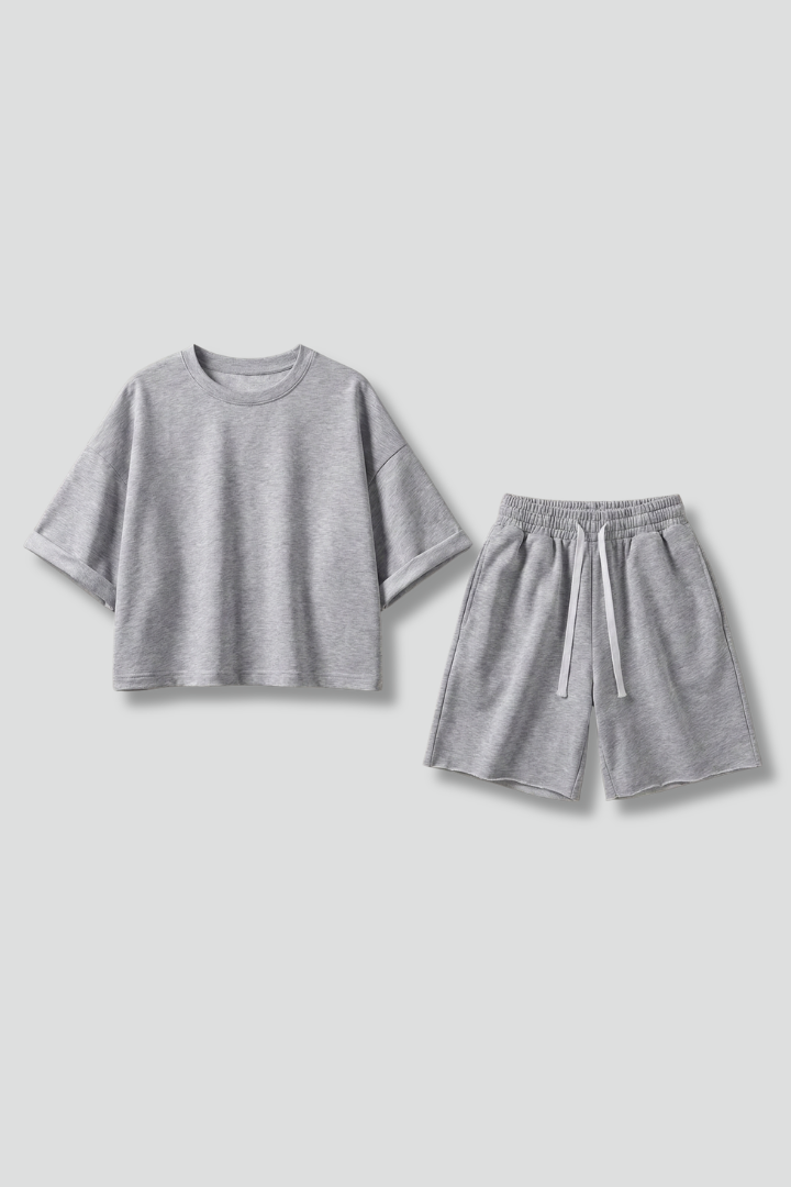 Vera | Women's Two-Piece Set | Crop Top Drawstring Shorts