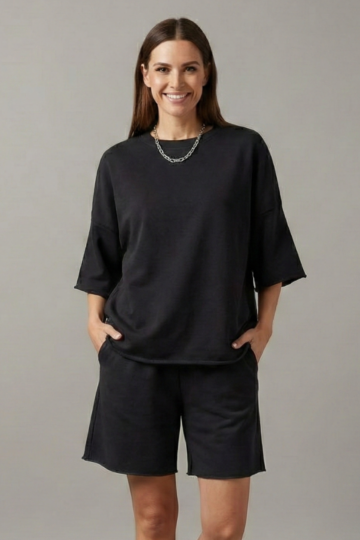 Vera | Women's Two-Piece Set | Crop Top Drawstring Shorts