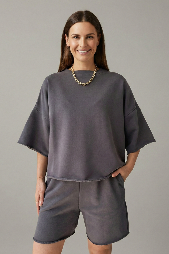 Vera | Women's Two-Piece Set | Crop Top Drawstring Shorts