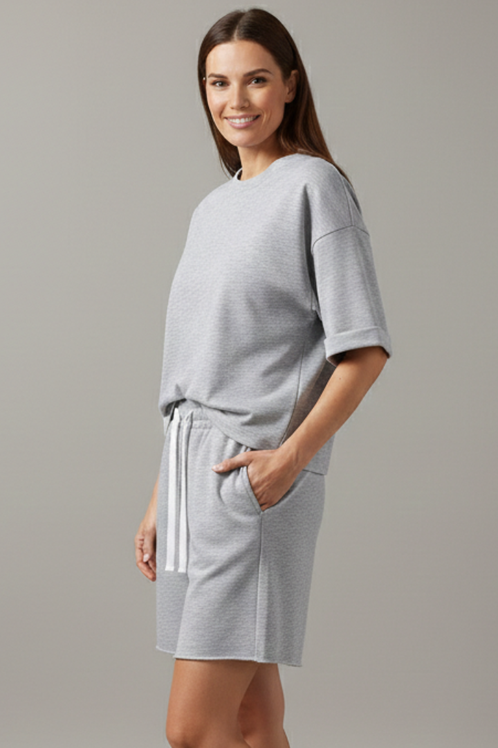 Vera | Women's Two-Piece Set | Crop Top Drawstring Shorts