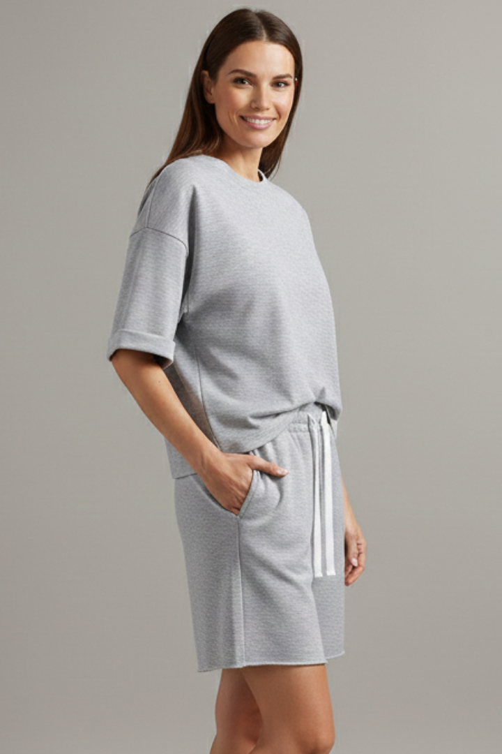 Vera | Women's Two-Piece Set | Crop Top Drawstring Shorts