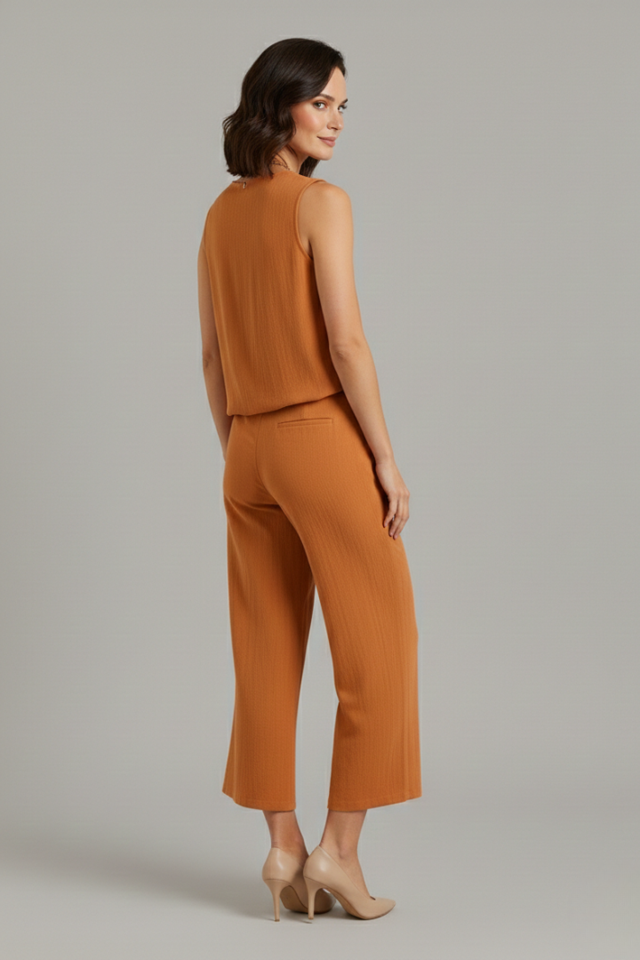 Sage | Women's Two-Piece Set | Sleeveless Top Cropped Trousers
