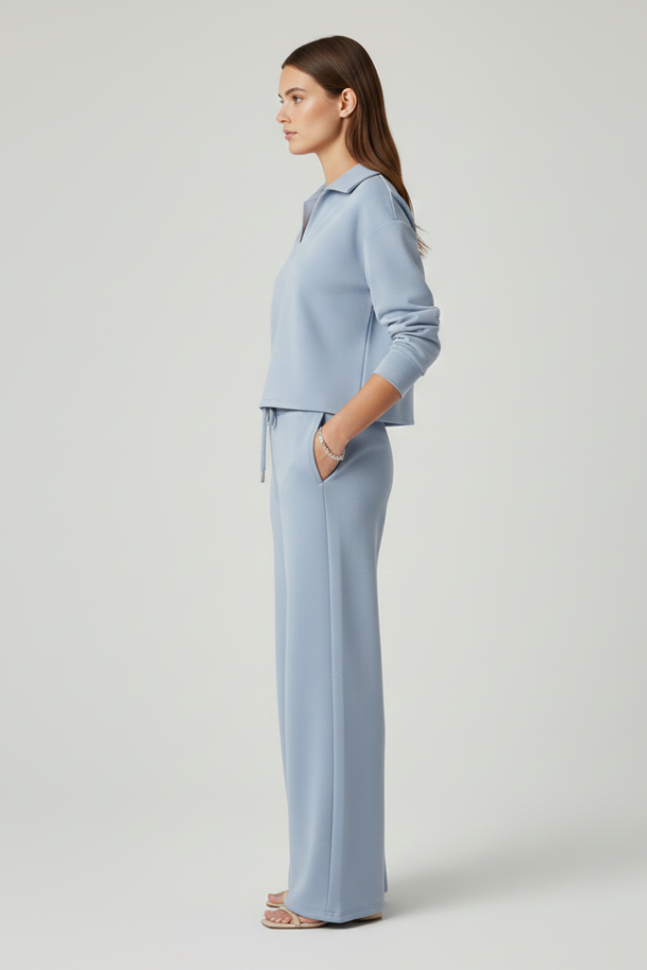 Xena | Women's Two-Piece Set | V-Neck Top Wide-Leg Pants