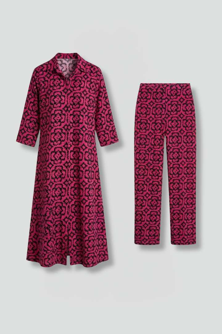 Quinn | Women's Two Piece Set | Geometric Pattern Relaxed Fit
