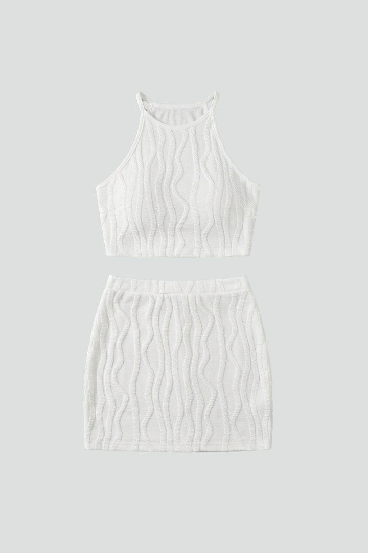 Cali | Women's Two Piece Set | Halter Top Mini Skirt
