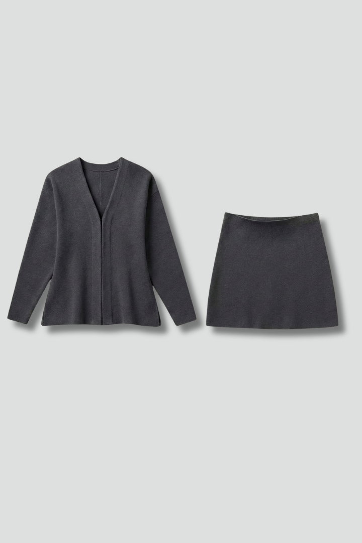 Witburg | Women's Two Piece Set | Long Sleeve Top Mini Skirt